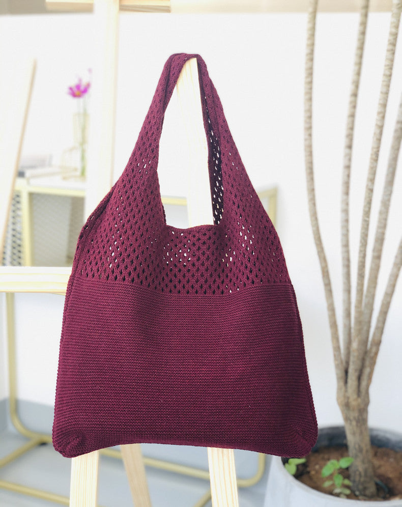 Knitted Woolen Yarn Bag All-Match Big Bag