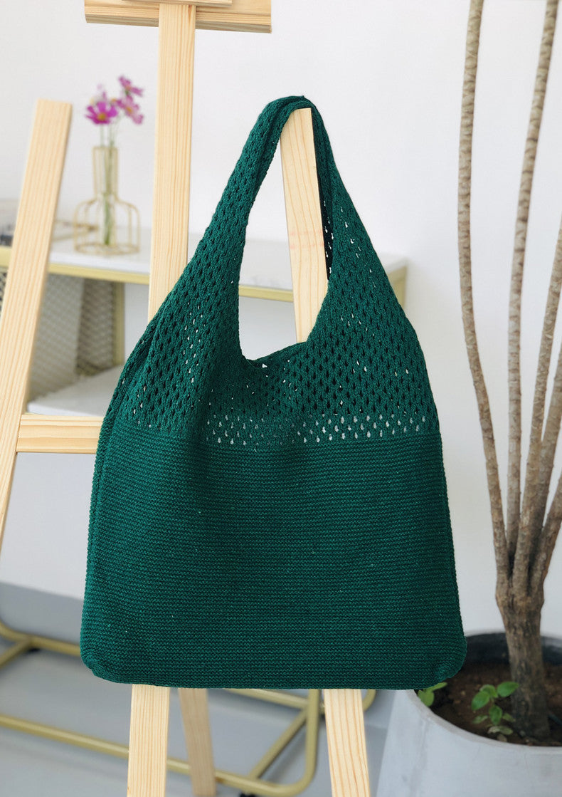 Knitted Woolen Yarn Bag All-Match Big Bag