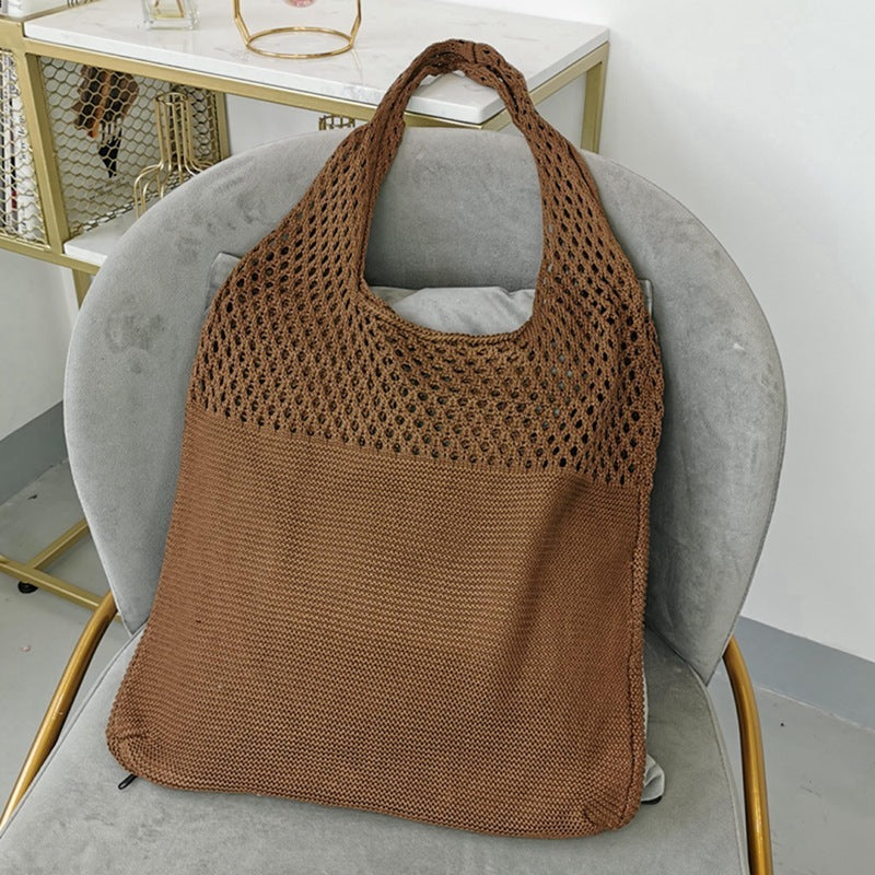 Knitted Woolen Yarn Bag All-Match Big Bag