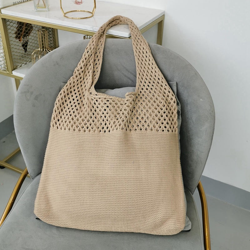 Knitted Woolen Yarn Bag All-Match Big Bag