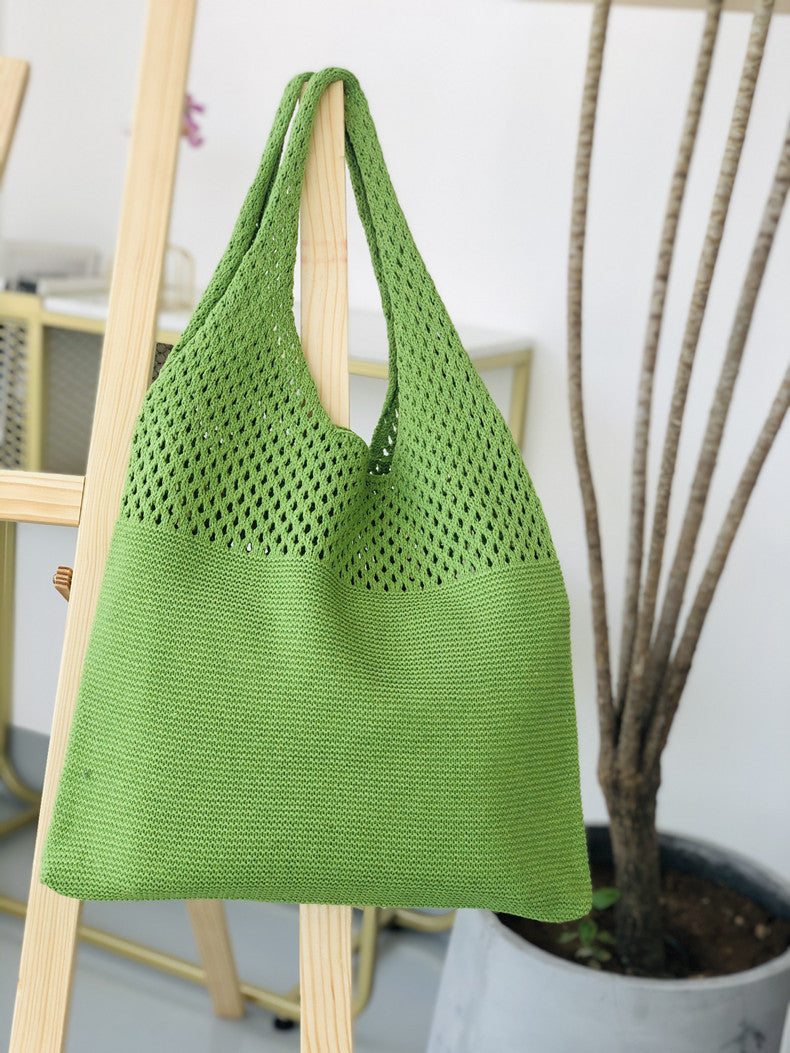 Knitted Woolen Yarn Bag All-Match Big Bag