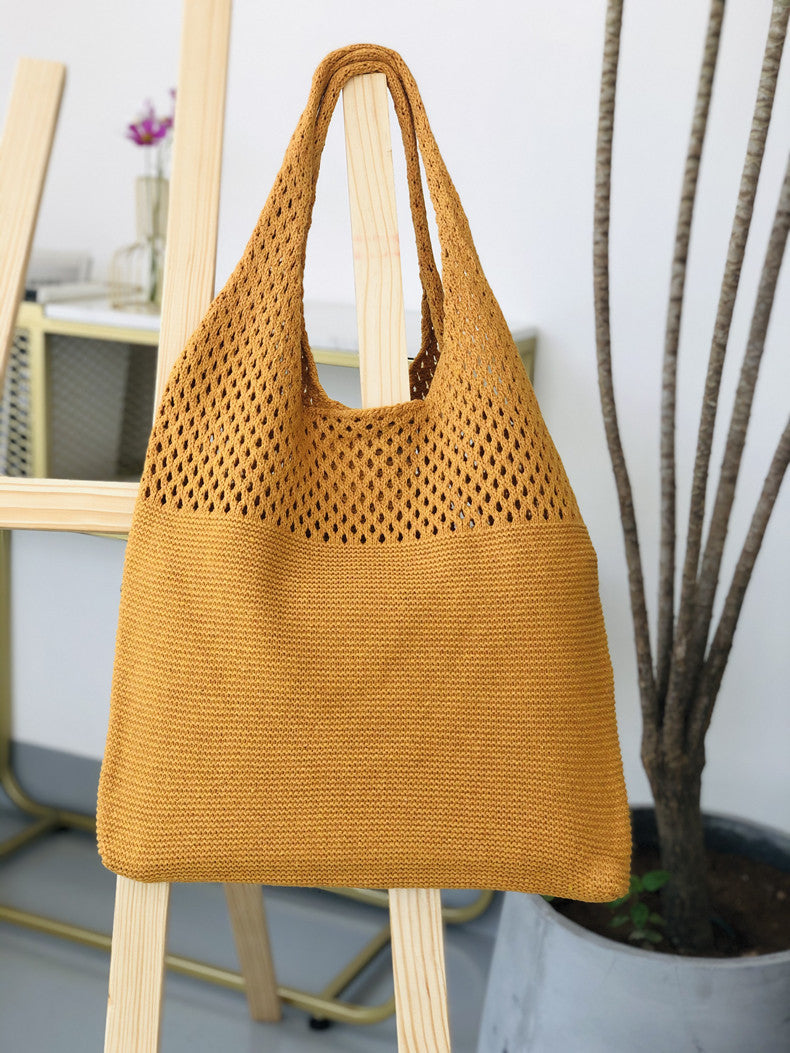 Knitted Woolen Yarn Bag All-Match Big Bag