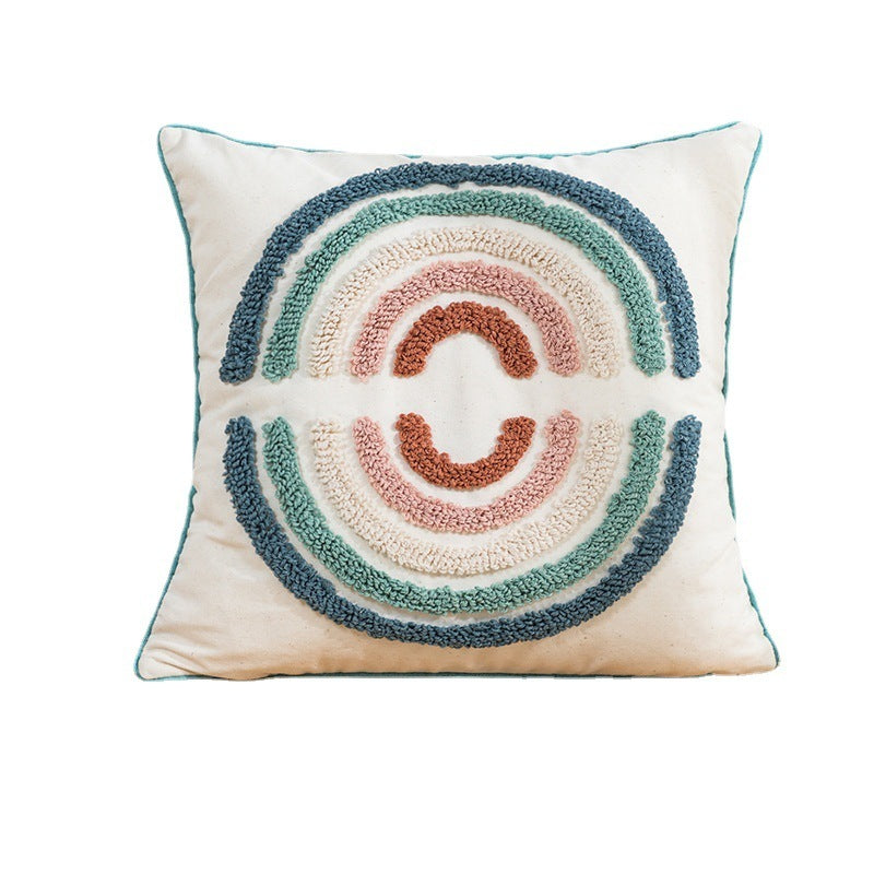 Modern Simple Loop Pile Round Pillow Cover