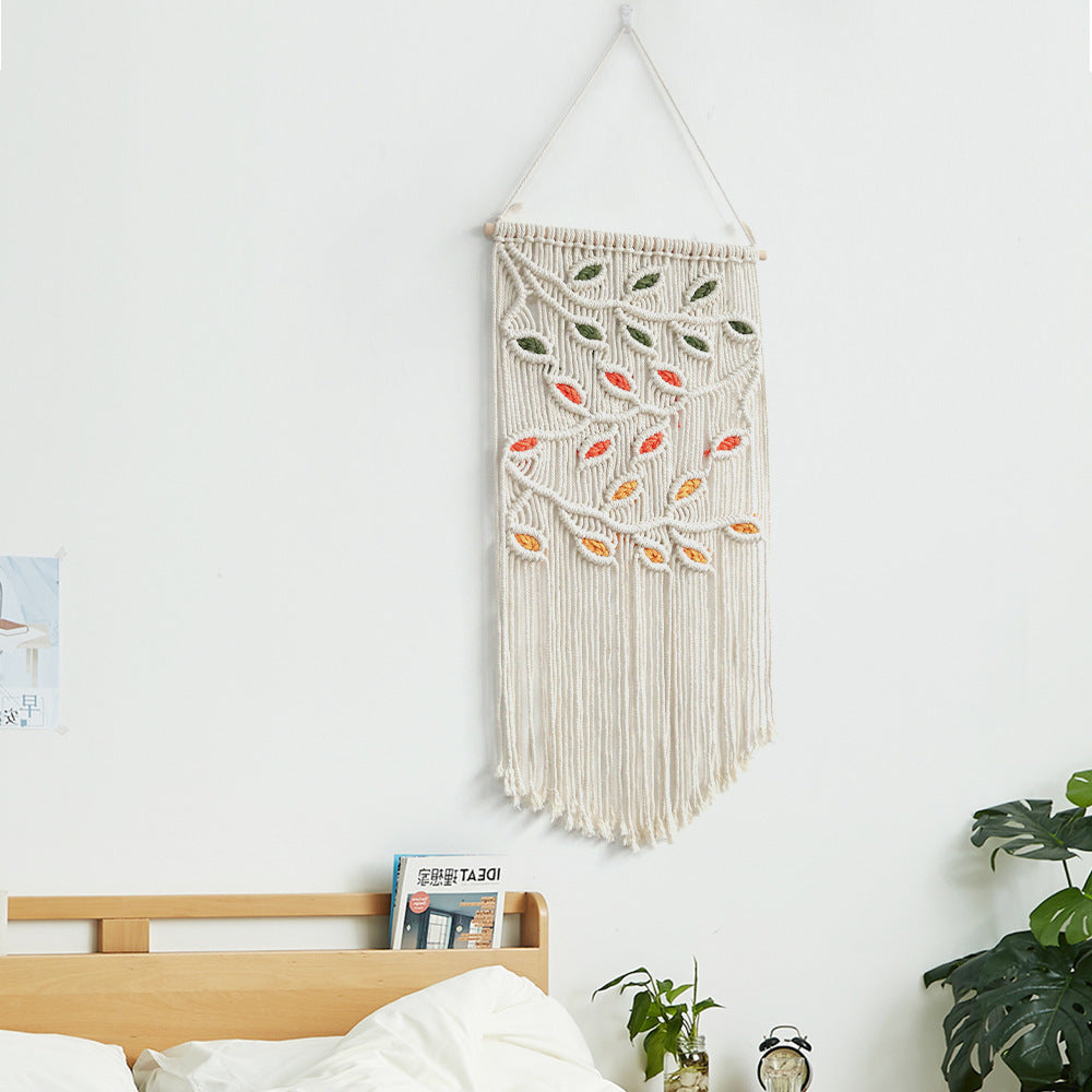 Bohemian Hand-woven Tapestry Leaf Flower