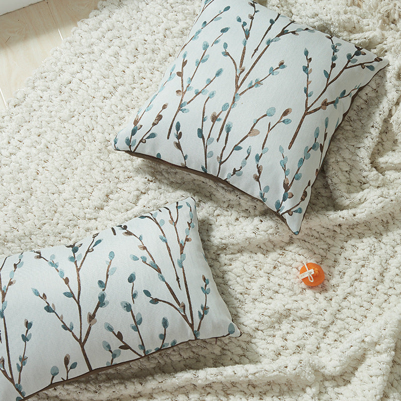 Garden Flowers Leaves And Plants Pillow Cover