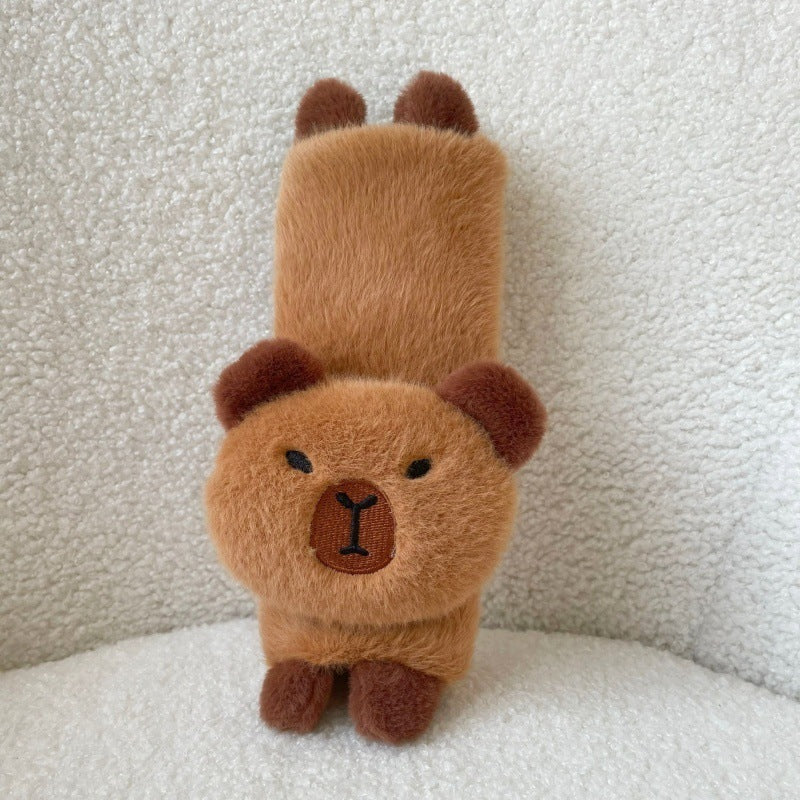 Capybara Car Pillow Khaki Cute Neck Pillow Car Car Pillow Automotive Headrest Shoulder Cover Car Supplies