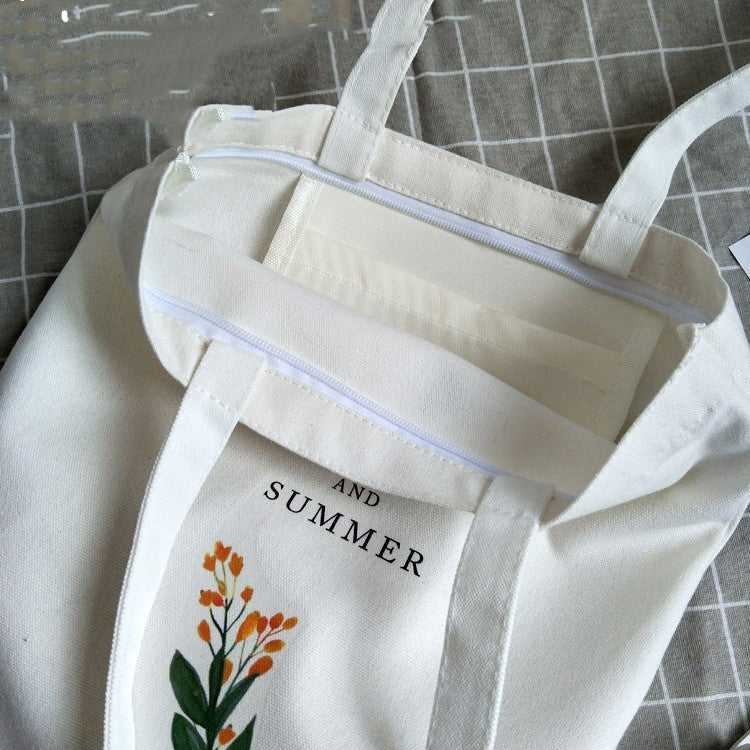 Students Ins Wind Tote Korean Version Of Large-capacity Canvas Bags