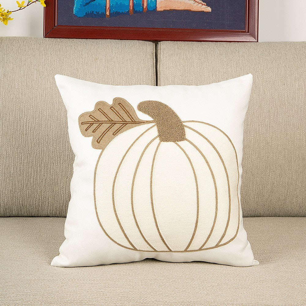 Pumpkin Embroidered Halloween Pillow Cover Lumbar Support
