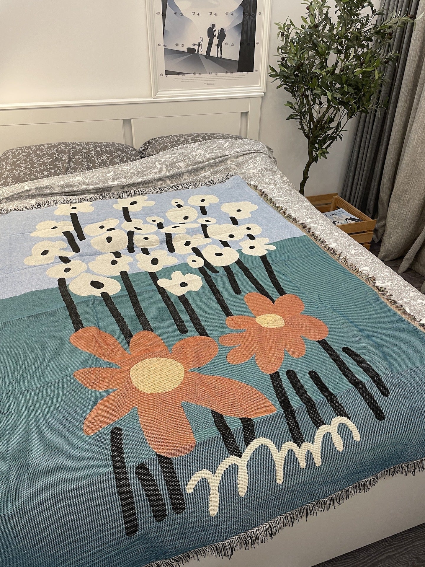 Tapestry Sofa Blanket Towel Nordic Floral
