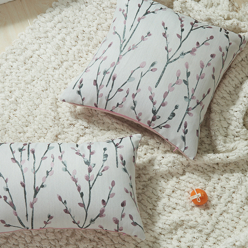 Garden Flowers Leaves And Plants Pillow Cover