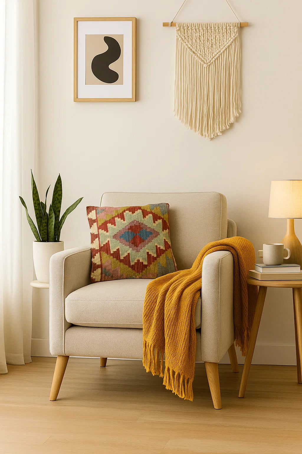 Handwoven Kilim Cushion Cover – 45x45 cm | Boho Tribal Style (Copy)
