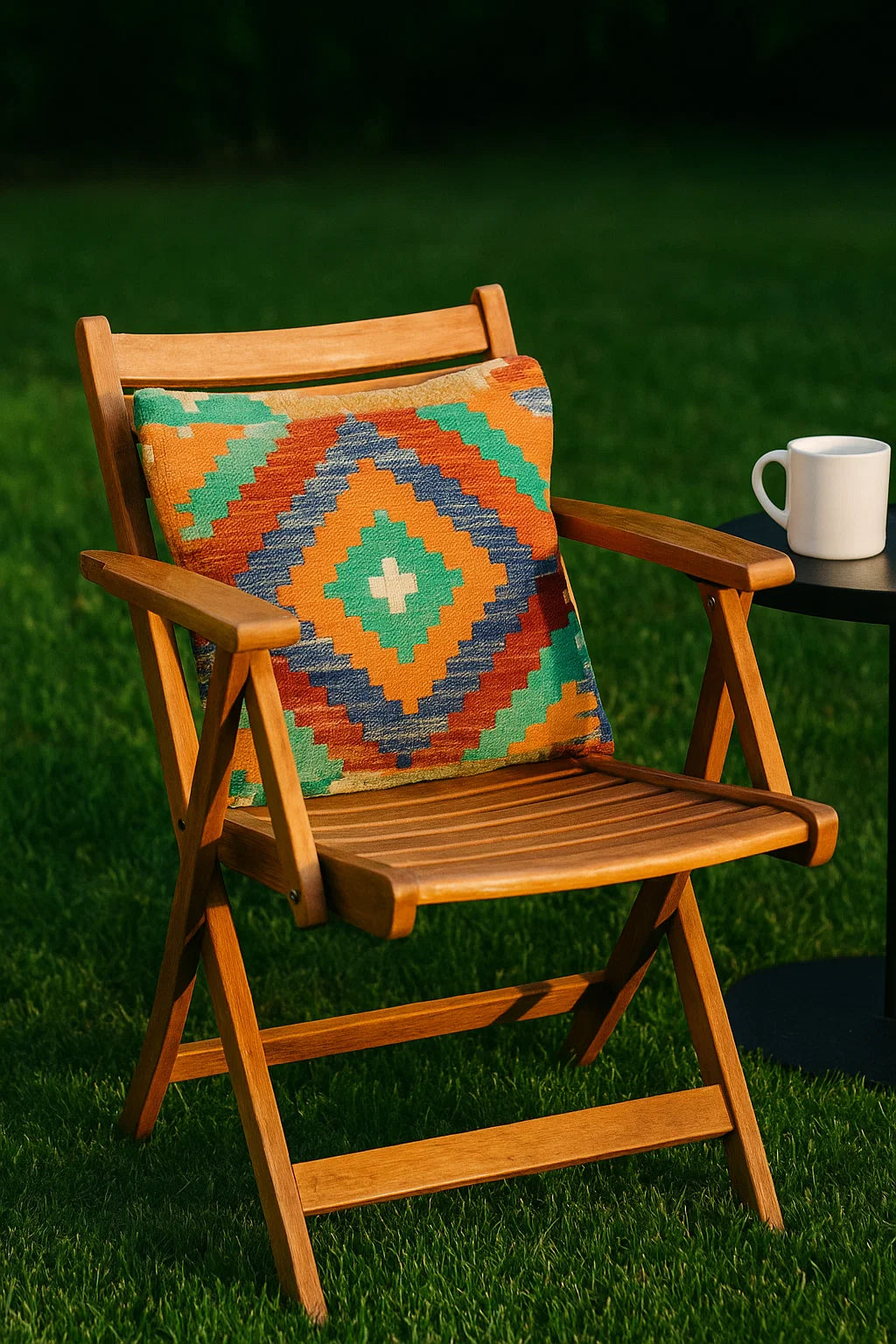 Handwoven Kilim Cushion Cover – 45x45 cm | Boho Tribal Style