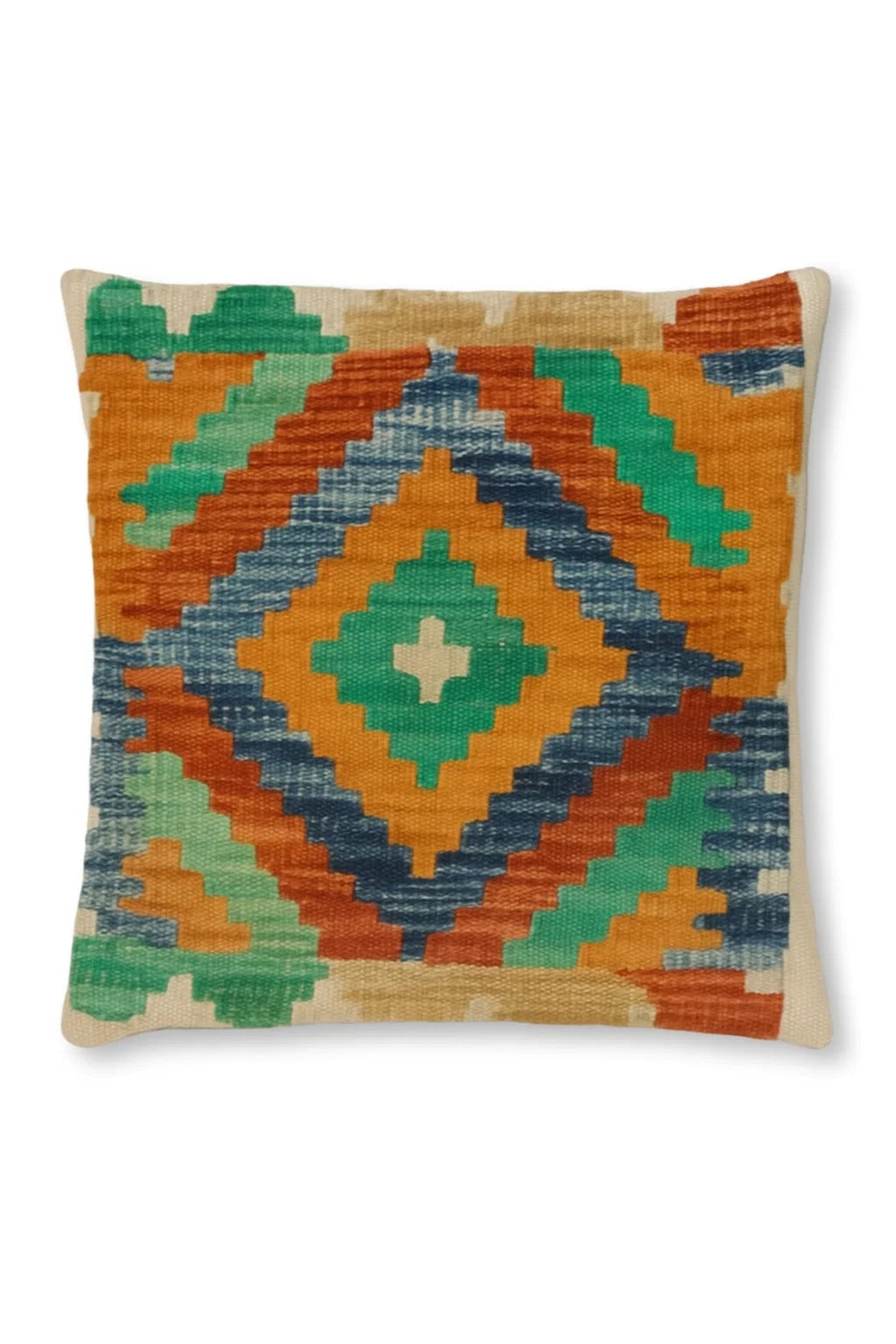 Handwoven Kilim Cushion Cover – 45x45 cm | Boho Tribal Style
