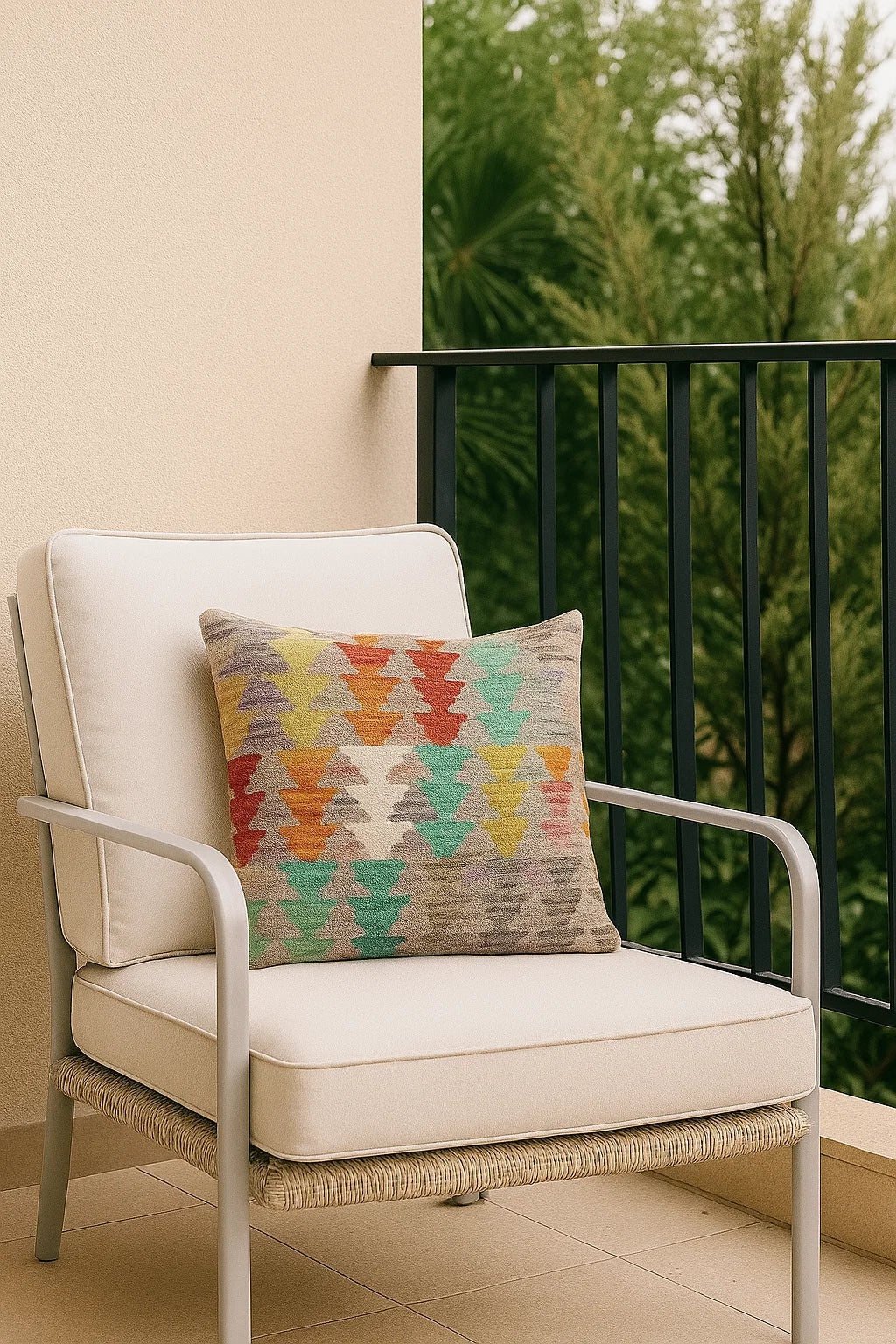 Handwoven Kilim Cushion Cover – 45x45 cm | Boho Tribal Style (Copy) (Copy)