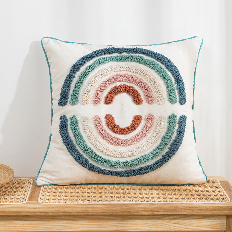 Modern Simple Loop Pile Round Pillow Cover