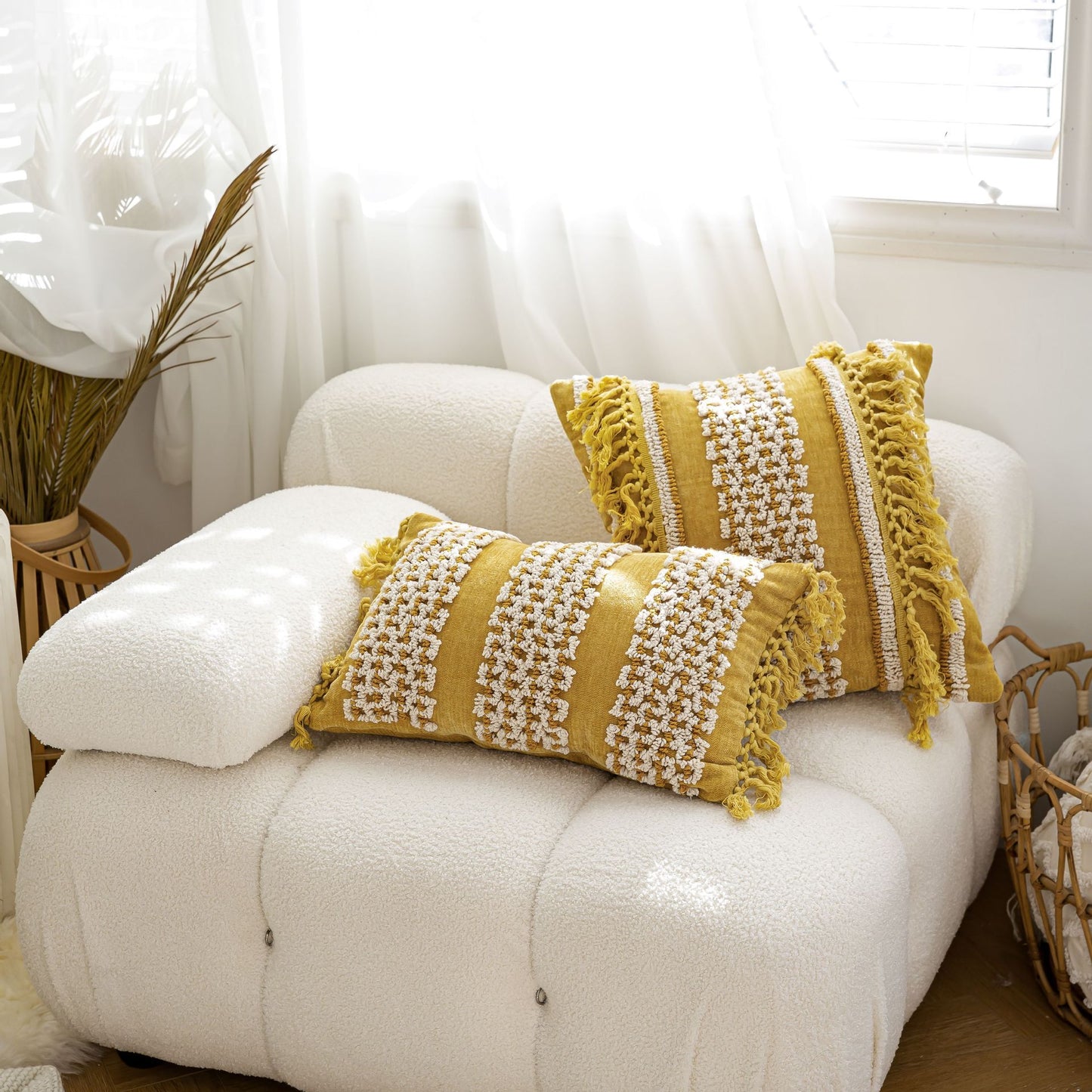 Bohemian Ethnic Style Loop Velvet Handmade Embroidery Cushion Cover Home Sofa Decoration