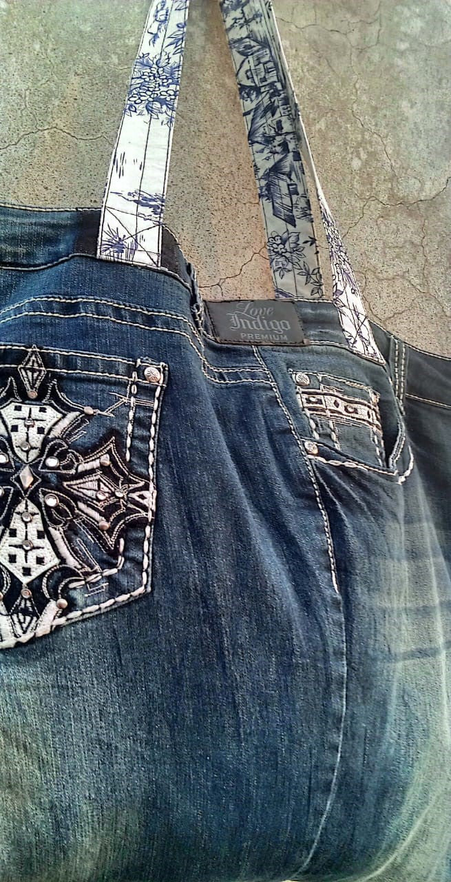 Upcycled Premium Denim Tote Bag – Boho with a Bold Edge