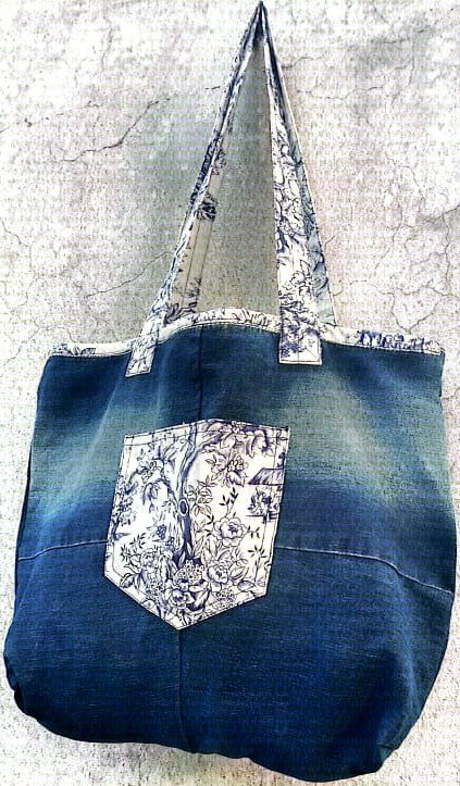 Upcycled Premium Denim Tote Bag – Boho with a Bold Edge