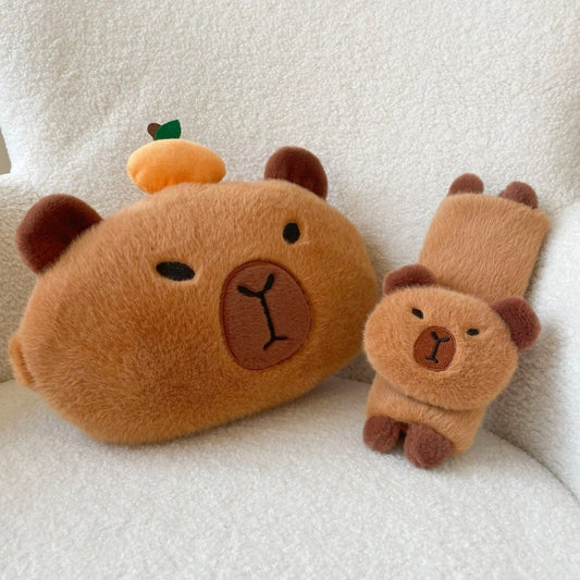 Capybara Car Pillow Khaki Cute Neck Pillow Car Car Pillow Automotive Headrest Shoulder Cover Car Supplies