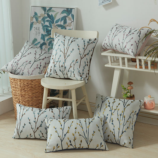 Garden Flowers Leaves And Plants Pillow Cover