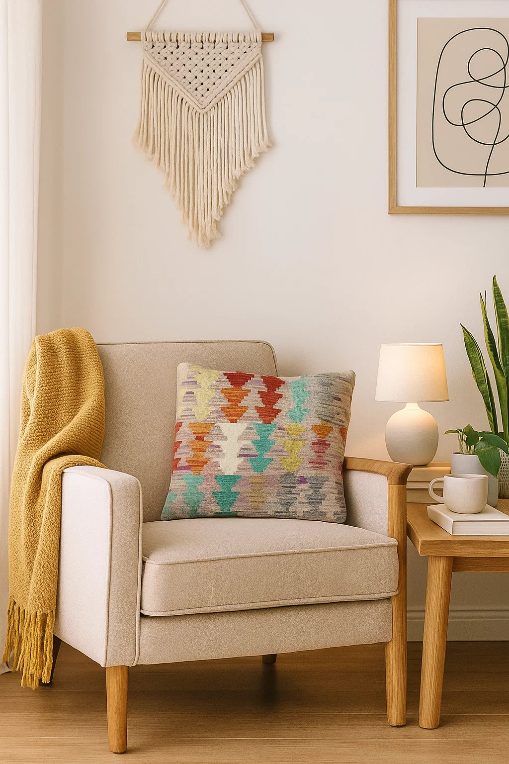 Handwoven Kilim Cushion Cover – 45x45 cm | Boho Tribal Style (Copy) (Copy)