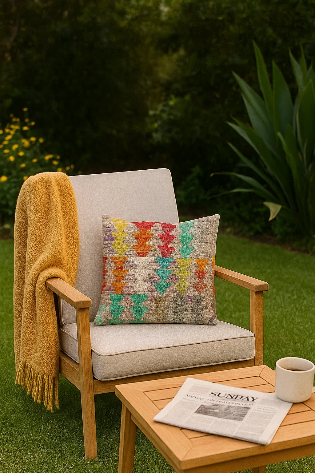 Handwoven Kilim Cushion Cover – 45x45 cm | Boho Tribal Style (Copy) (Copy)