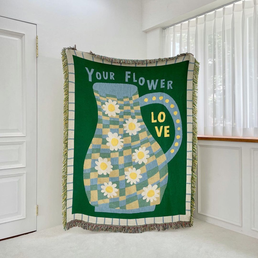 Tapestry Sofa Blanket Towel Nordic Floral